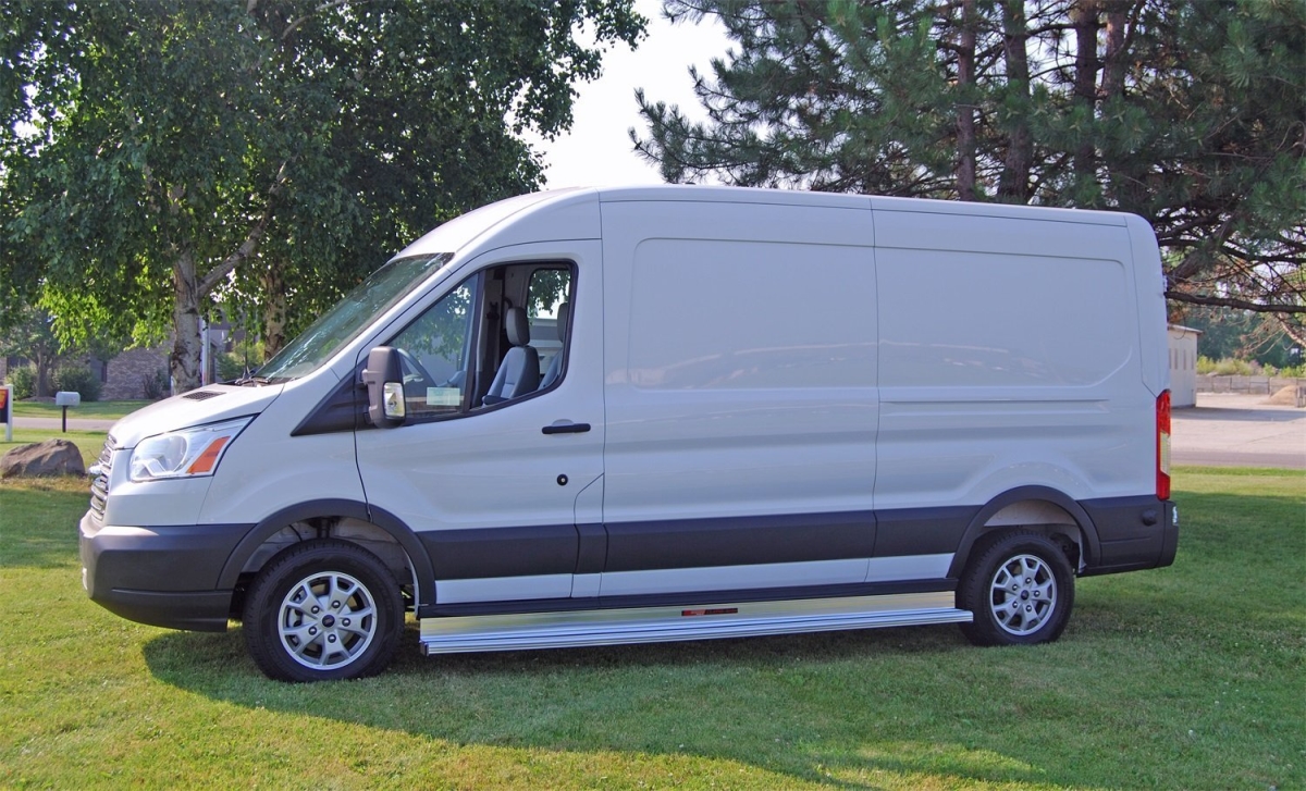 Classic Series Extruded 4 ft. Black Running Board for 15 ft. Ford Transit-130 WB