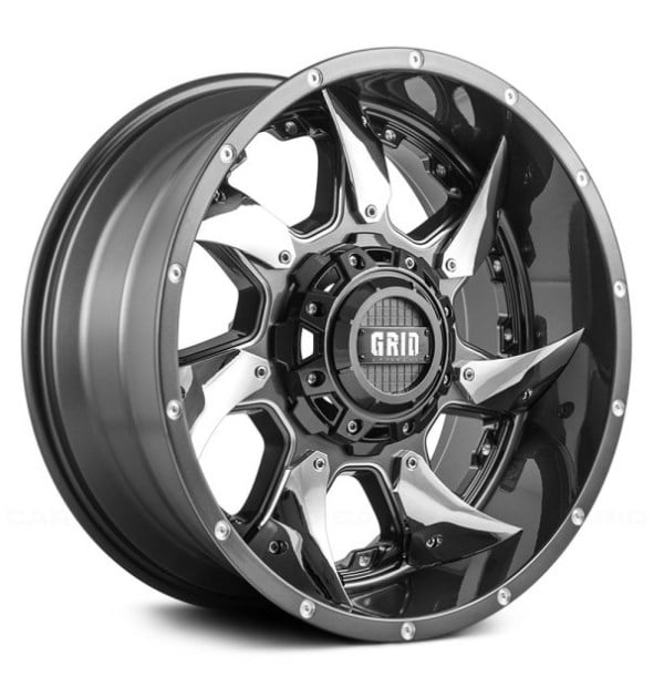 22 x 12 in. Gloss Graphite with Milled Accents & Chrome Inserts Wheel