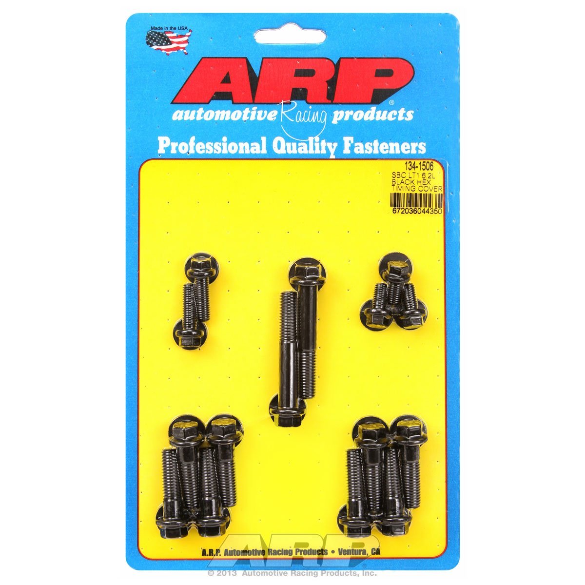 6.2 litre LT1 Hex Timing Cover Fasteners for SB Chevy - Black