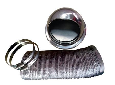 Stainless Steel  Outside Vent Kit with Damper, Silver