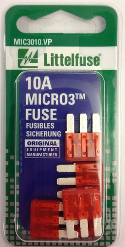 Micro3 32V & 10A Blade Fuses, Red