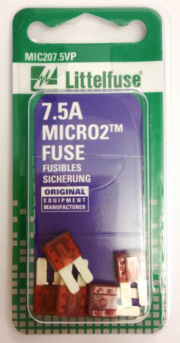 Littelfuse L24-MIC2075VP Micro2 32V & 7.5A Blade Fuses, Brown