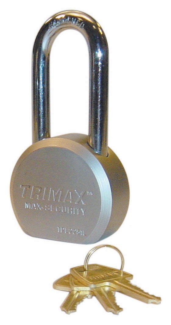 2.25 in. x 11mm Dia. Shackle with Hardened 64mm Solid Steel Padlock, Silver