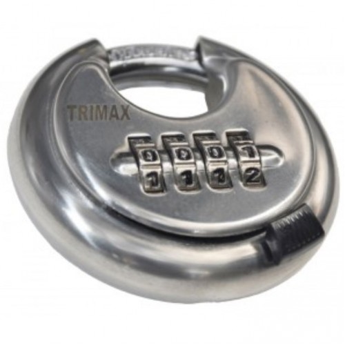 T69-TRPC170 Stainless Steel Disc Combination Padlock, Silver