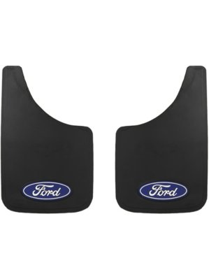 15 x 9 in. Easy Fit Black Mud Flaps with Ford Logo, Black