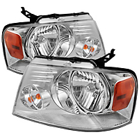 Crystal Headlights for 204-2008 Ford F150, Clear