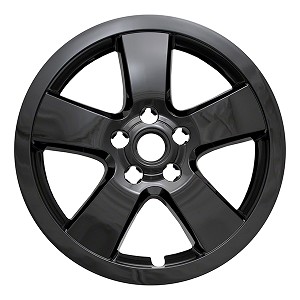 16", 5 Spoke, Gloss Black, Plastic, Set Of 4, Not Compatible With Steel Wheels