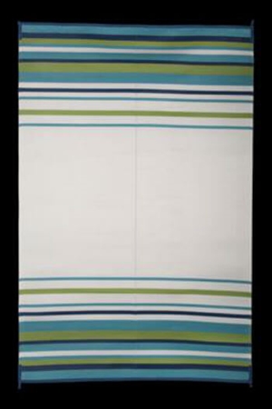 8 x 20 ft. Reversible RV Outdoor Patio Mat, Aqua & Navy