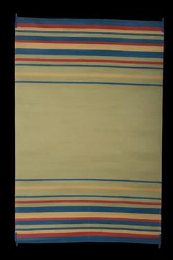 FLK-68845 9 x 12 ft. Reversible RV Outdoor Patio Mat, Blue & Brick