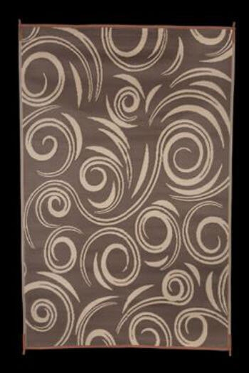 FLK-68859 3 x 5 ft. Reversible RV Work & Play Mat, Brown & Beige