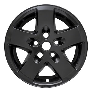17", 5 Spoke, Gloss Black, Plastic, Set Of 4, Not Compatible With Steel Wheels