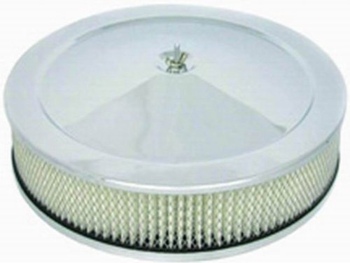 14 x 3 in. Plain Drop Base Air Cleaner Set - Chrome