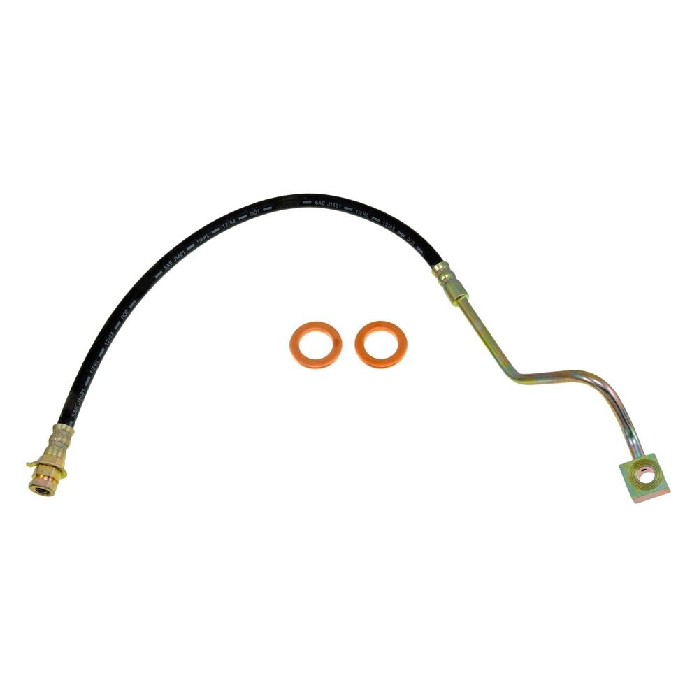 Dorman D18-H381186 Front Passenger Side Brake Hydraulic Hose for 1999-2004 Ford F350 Super Duty, Black