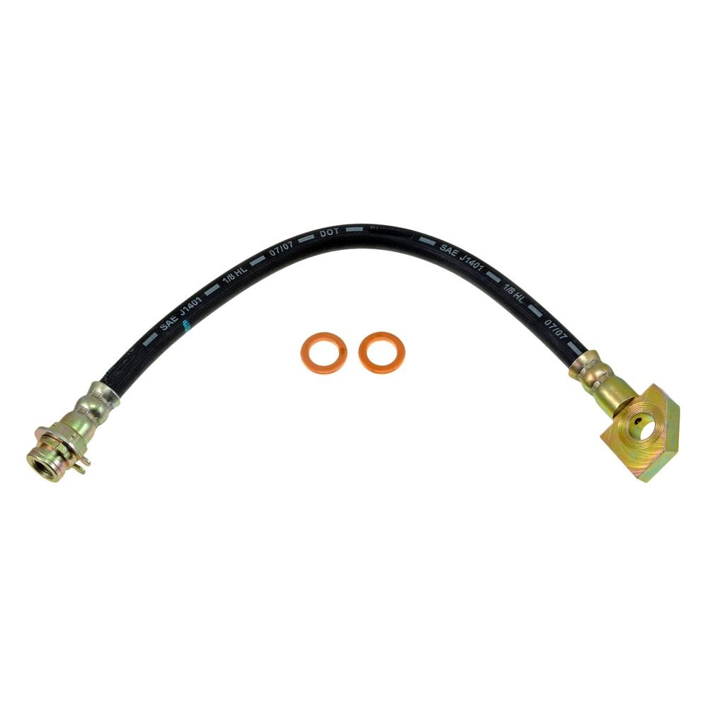 Dorman D18-H38615 12.25 in. Front Passenger Side Brake Hydraulic Hose for 1988-1992 Chevrolet Corvette, Black
