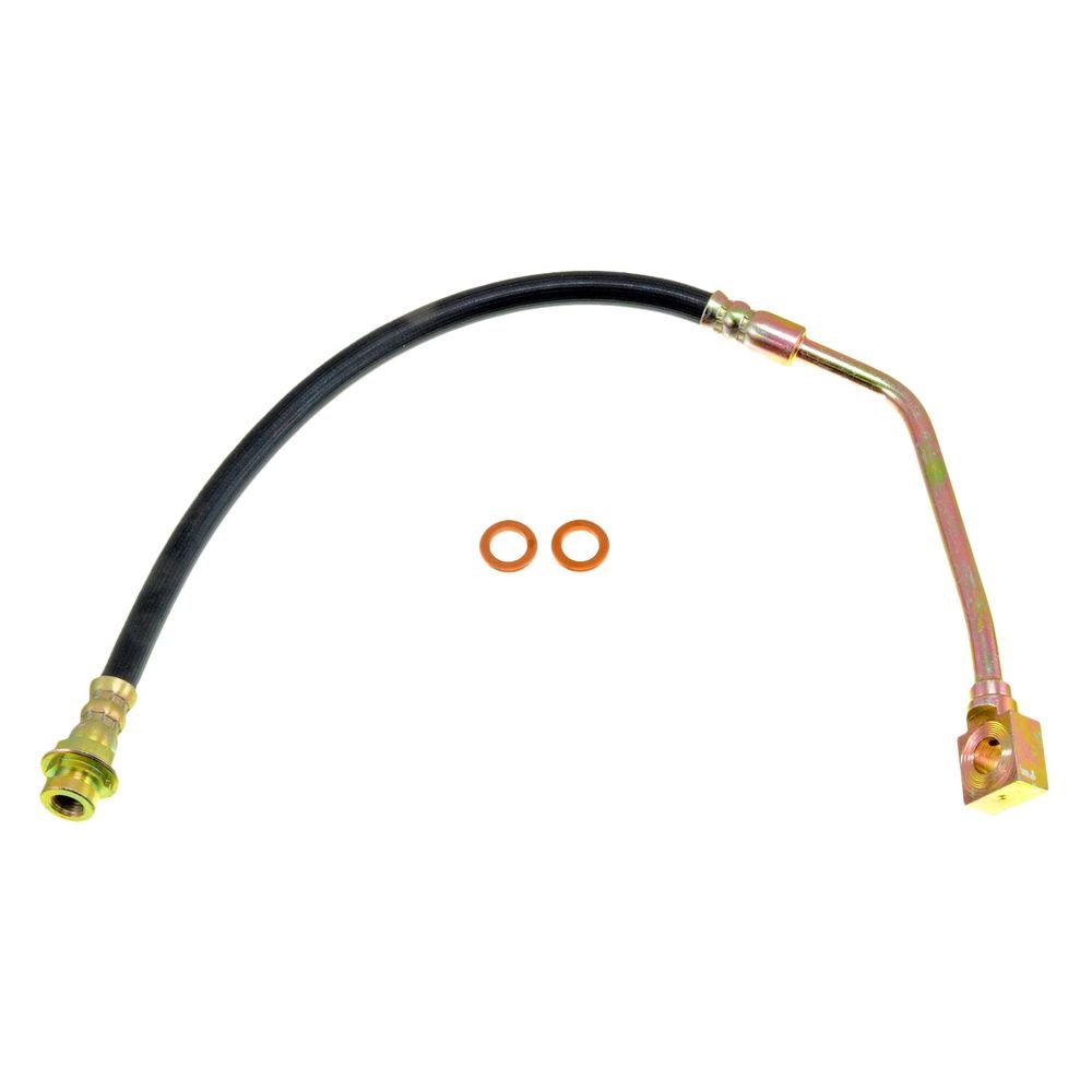 Dorman D18-H38665 16.75 in. Front Passenger Side Brake Hydraulic Hose for 1988-1999 Chevrolet K1500, Black