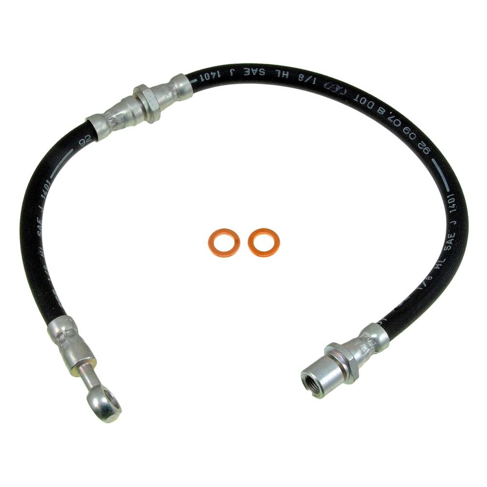 Dorman D18-H38740 20.25 in. Front Passenger Side Brake Hydraulic Hose for 1990-1999 Subaru Legacy, Black