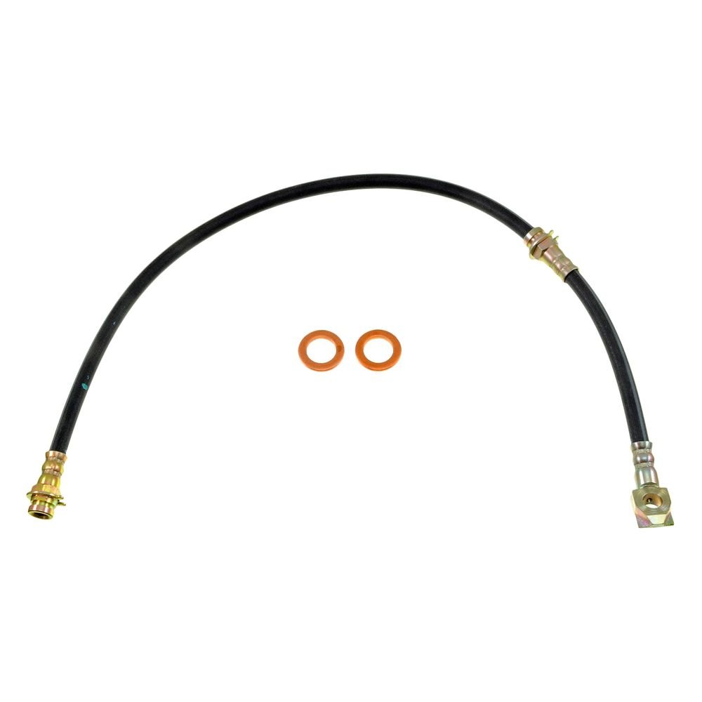 Dorman D18-H38873 25.75 in. Front Driver Side Brake Hydraulic Hose for 1992-2002 Chevrolet C3500HD, Black