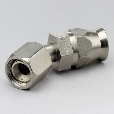 45 deg Hose End Adapter, Blue