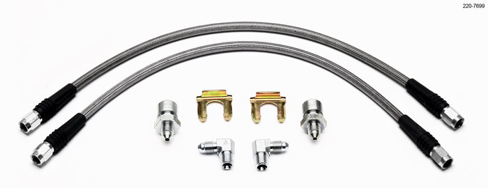 1955-1957 0.12-27 NPT in. Flexline Front Brake Line Kit