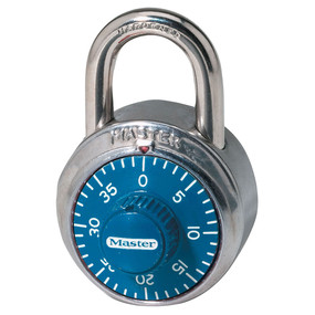Masterlock M76-1506D Wide Combination Dial Padlock, Blue Dial
