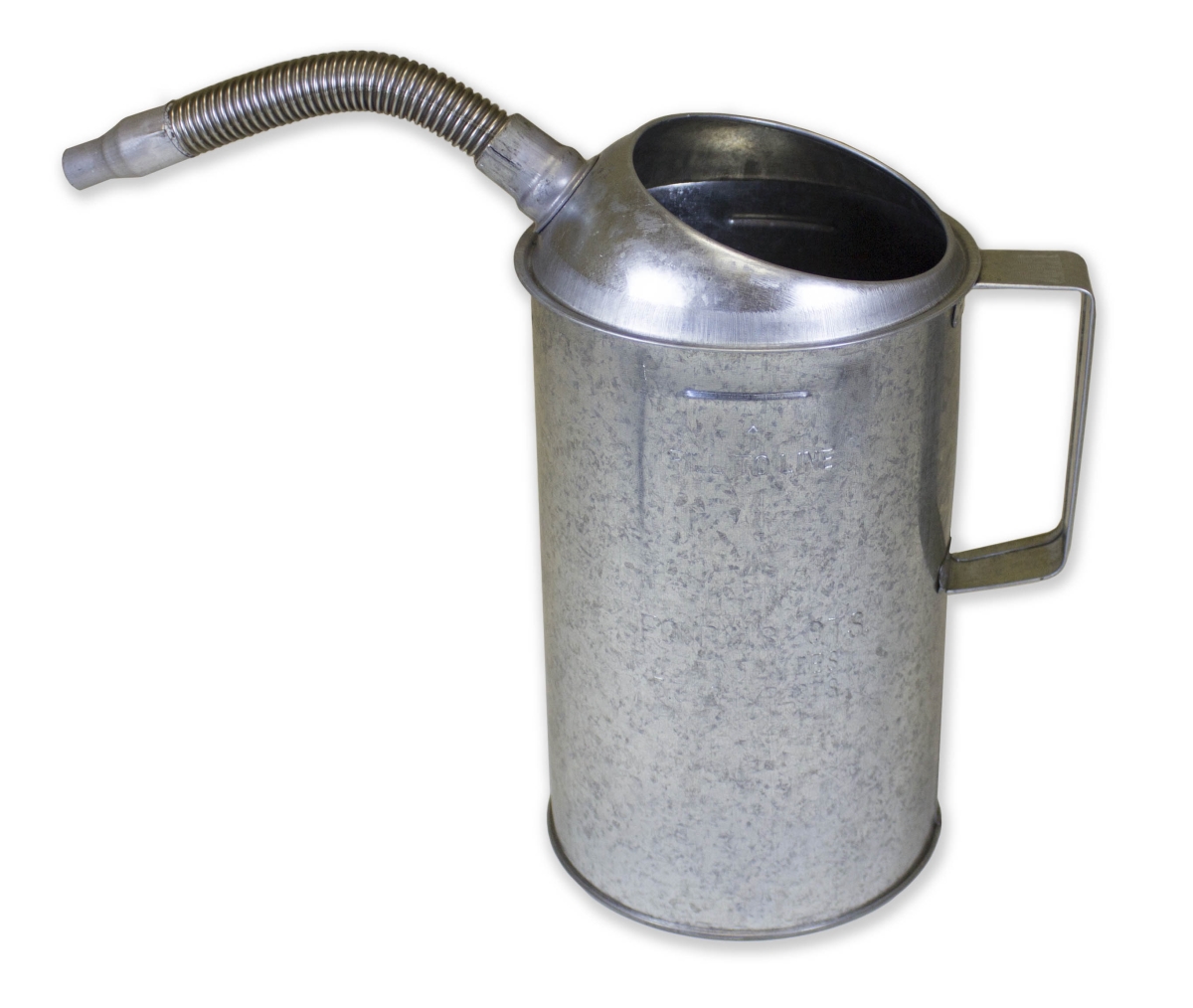W48-94488 4-Quart Galvanized Measuring Container with Flex Spout, Silver