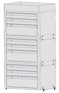 Drawer Cabinet Stack Kit - Black - 3 Drawer - Includes Floor Mount Brackets