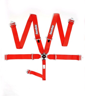 741011 SFI 5-Point Camlock Lap Belts, Red