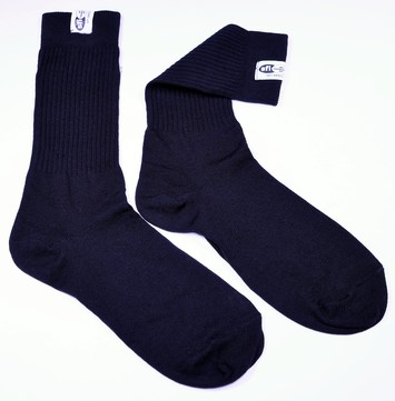 411996 Size 12-13 SFI 3.3 Fire Retardant Socks, Black - Extra Large