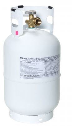 YSN10LB 10 lbs Steel Gas Cylinder, White