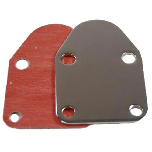 R2057 Small Block Chevy 283-400 Fuel Pump Block-Off Plate, Chrome