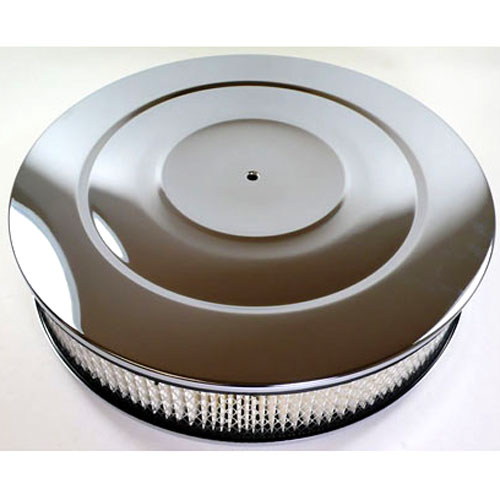 R2148 14 x 3 in. Round Performance Style Air Cleaner Set, Chrome