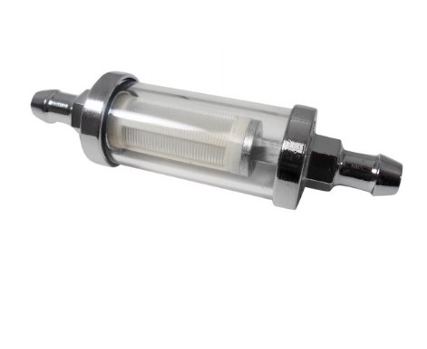 R9245 0.37 in. Glass Fuel Filter, Chrome & Clear