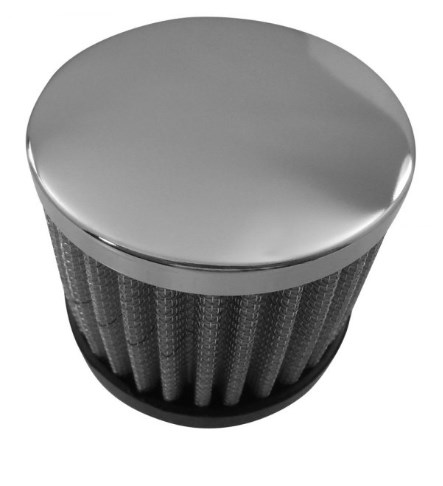 R9308 3 in. Steel Push-In Open Filter Breather, Chrome