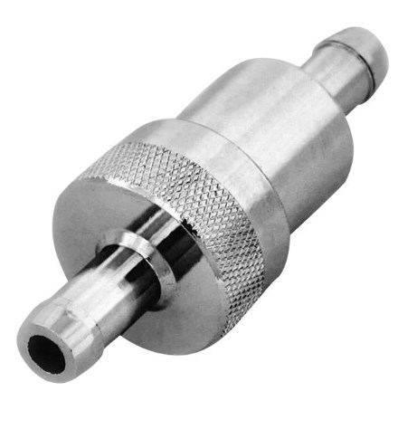 R9407 Billet Aluminum 0.37 in. Chrome Fuel Filter with Bronze Element