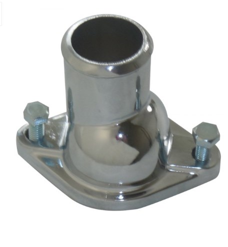 R9647 Straight Up Water Neck for Chevy Small Block 2nd Generation, Chrome