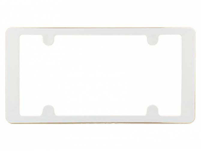 22002 Illusion Style White & Gold License Plate Frame