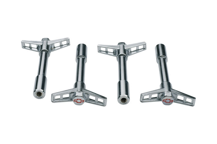 141902 Chrome Bowtie Wing Nuts for Small Block & Big Block Chevy