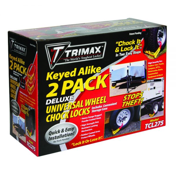 TCL275 Medium Deluxe Keyed Alike Wheel Chock, Large - Pack of 2