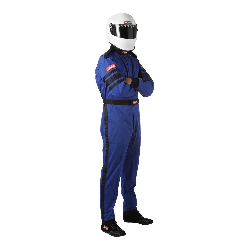 110027 SFI-1 Single Layer Racing Driver Fire Suit, Blue - 2XL