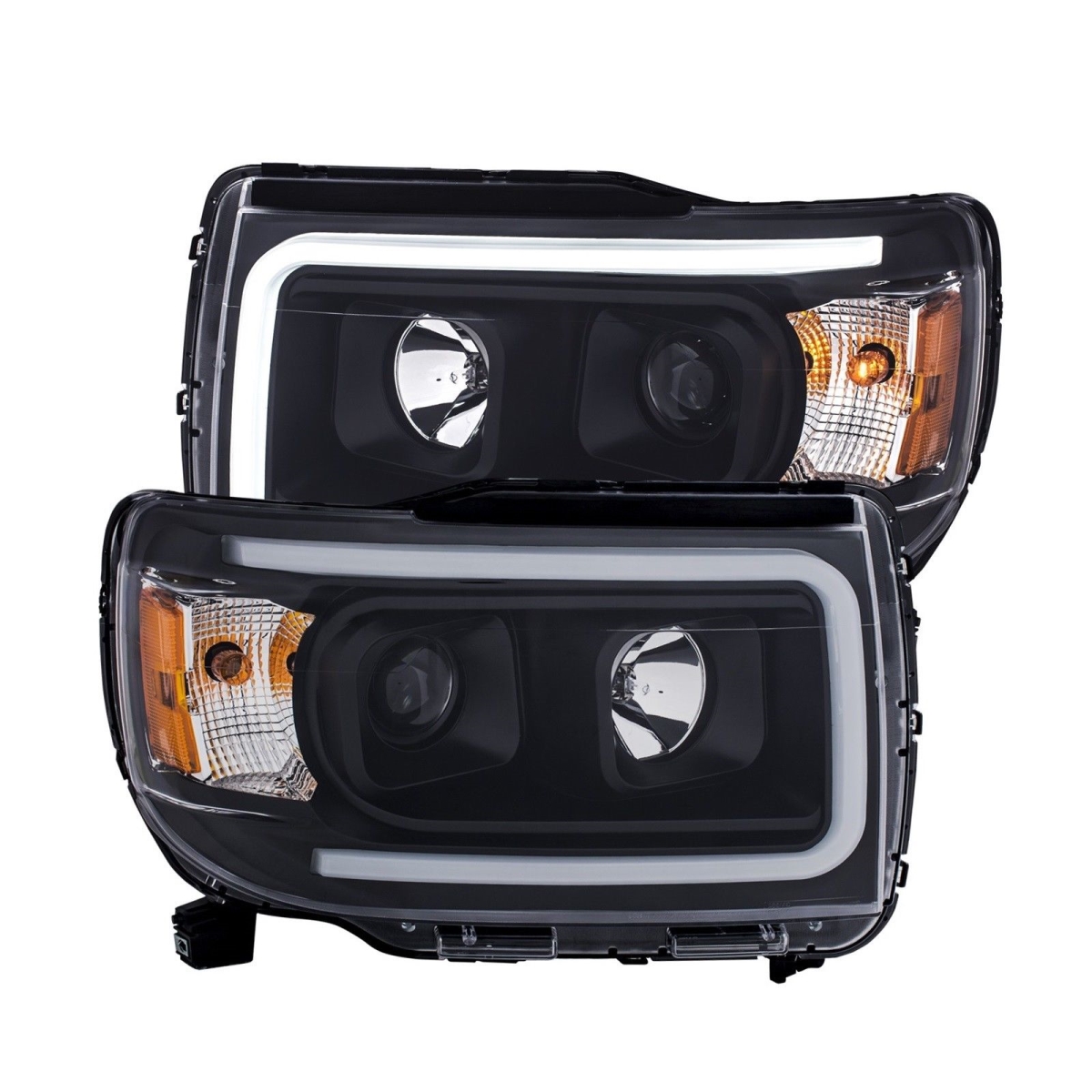 111381 Black with Amber Projector Plant Style Headlights for GMC Canyon