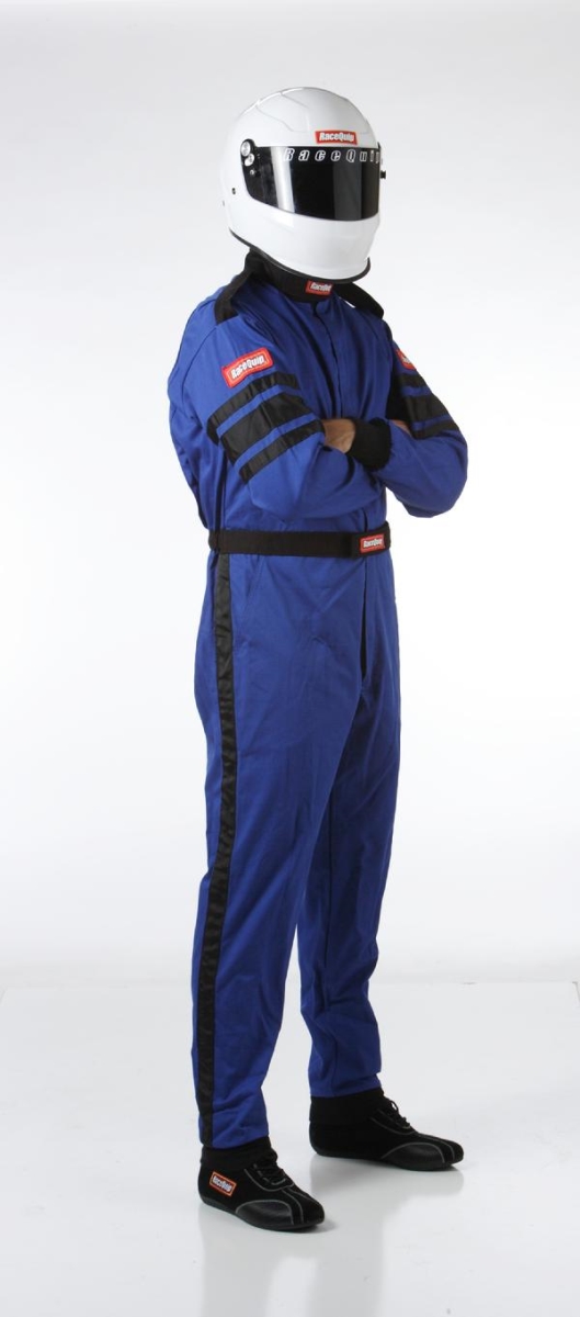 110023 110 Series Pyrovatex SFI-1 Single Layer Suits, Blue - Medium