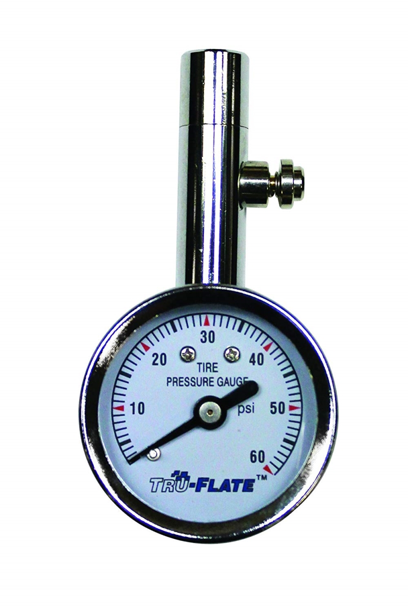 17567 5-60 PSI Mini Dial Tire Gauge with Bleeder Valve & Leather Pouch