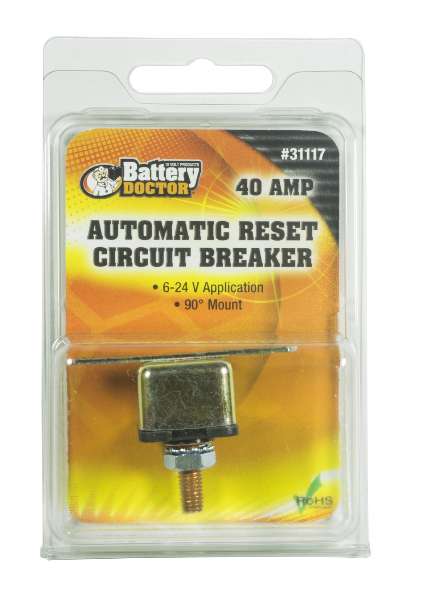 31117 1-40 amp Stud Mounted with Right Angle Bracket Circuit Breaker