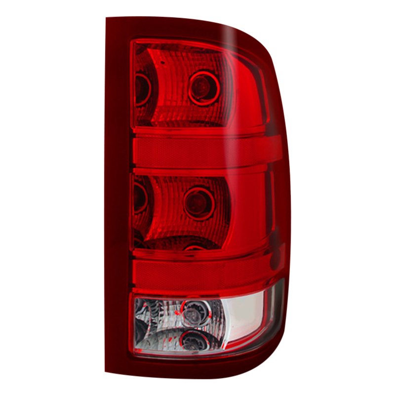 9032004 Passenger Side Factory Style Tail Light for 2007-2013 Gmc Sierra 1500, Chrome & Red