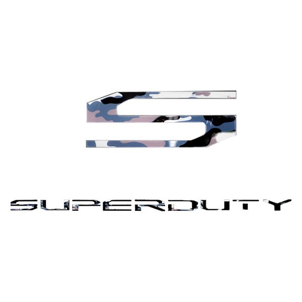 264381WC Super Duty Acrylic Emblem White Camo Letter Inserts for 2017-2018 Ford F-250