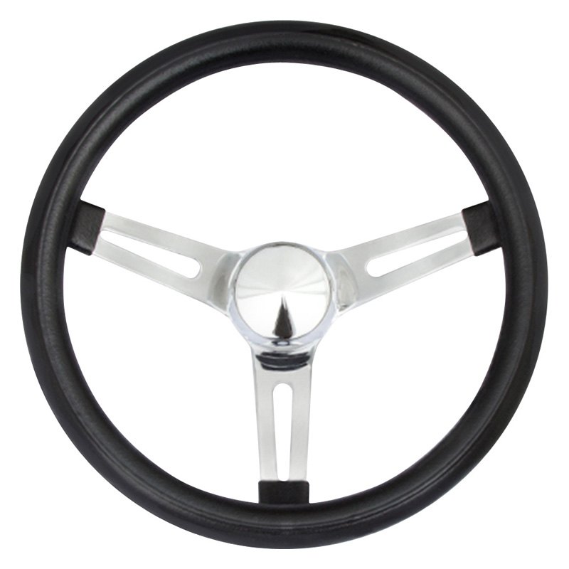 Grant 8546 3-Spoke Chrome Slotted Design Classic Series Foam Steering Wheel