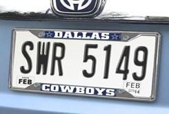 Picture of Fan Mats 15033 12.5 x 6 in. New Football Dallas Cowboys Chrome License Plate Frame Metal