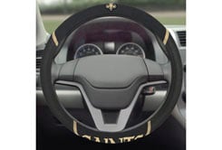 Picture of Fan Mats 15036 New Orleans Saints Black Mesh Extra Grip Steering Wheel Cover