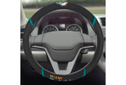 Picture of Fan Mats 15038 Miami Dolphins Black Mesh Extra Grip Steering Wheel Cover