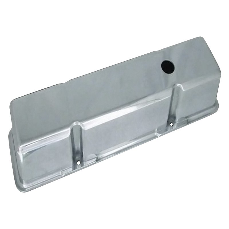 R61302 Polished Aluminum Baffled Valve Cover Sb Chevy